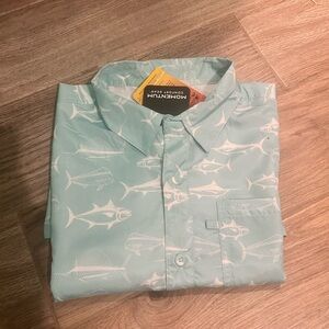 Men's Casual Button Down Shirt - Light Green